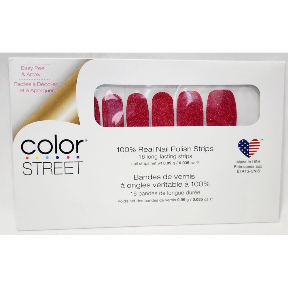 Color Street Red Glitter Nail Polish Strips Party Supplies
